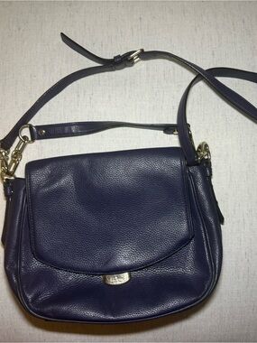 kate spade Navy Pebbled Leather Crossbody with Gold Hardware